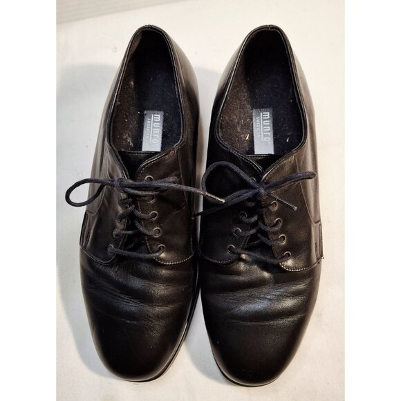 Black Munro Womens Oxford Lace-Up Shoes Size 7WW Wide Width - Picture 2 of 8